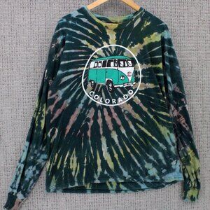 Vintage Shangri-La Shirt Mens 2XL Multicolor Tie Dye Long Sleeve Colorado Van